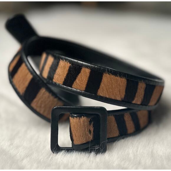 Abbé Creations Vintage Calf Hair and Leather Tiger Belt main image 4